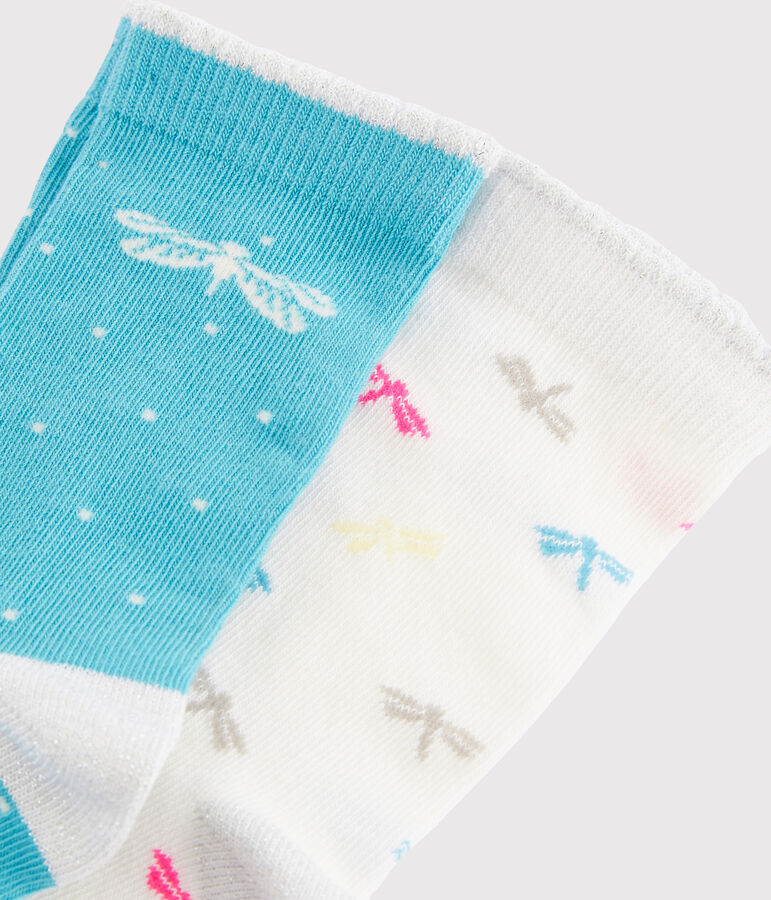Lot de 2 paires de chaussettes enfant fille multicouleur
