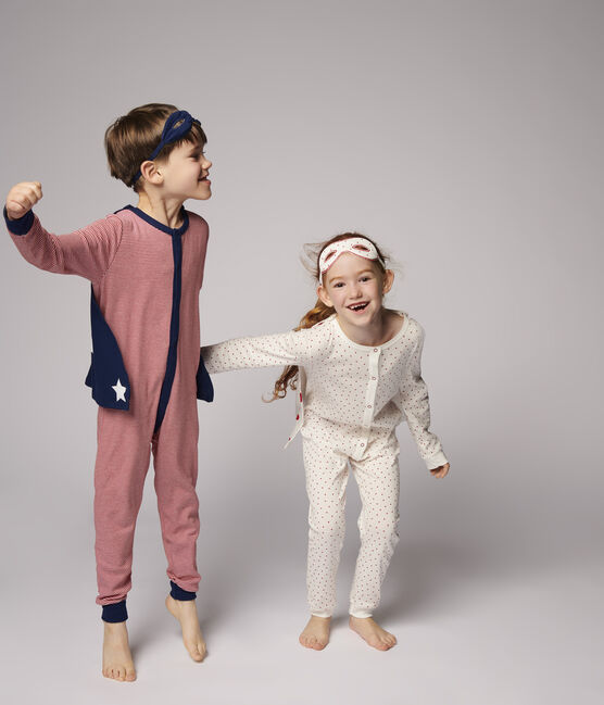 Combinaison déguisement super-héros petit garçon en coton rouge TERKUIT/blanc MARSHMALLOW
