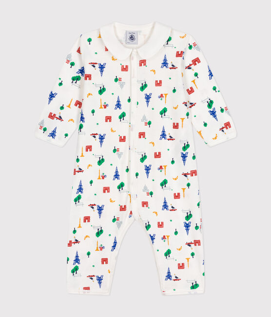 Pyjama sans pieds imprimé Paris en coton bébé blanc MARSHMALLOW/blanc MULTICO