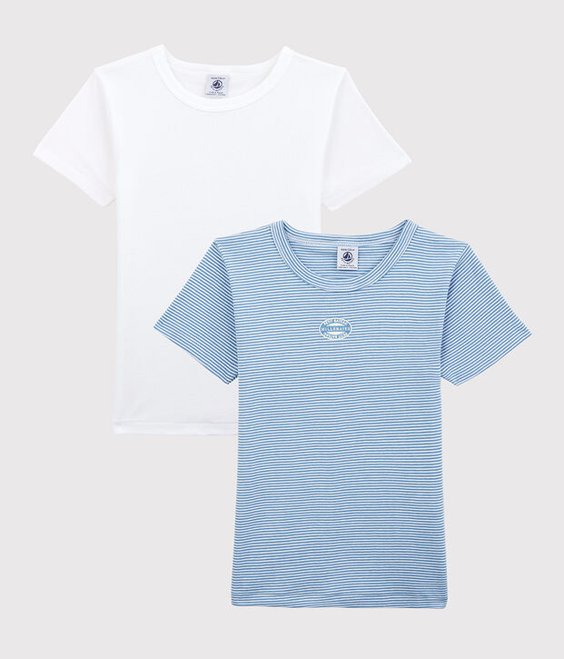 Lot de 2 tee-shirts petit gar&ccedil;on en coton biologique multicouleur