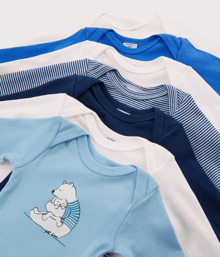 Lot surprise de 7 bodies manches longues b&eacute;b&eacute; gar&ccedil;on multicouleur
