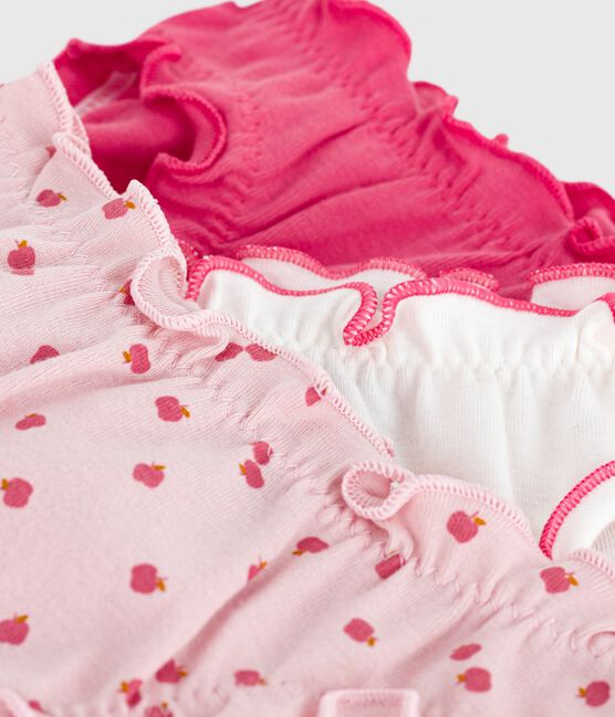Lot de culottes enfant en coton froufrou imprimé pommes variante 1