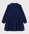 Robe manches longues en velours fin enfant fille BLEU FONCE