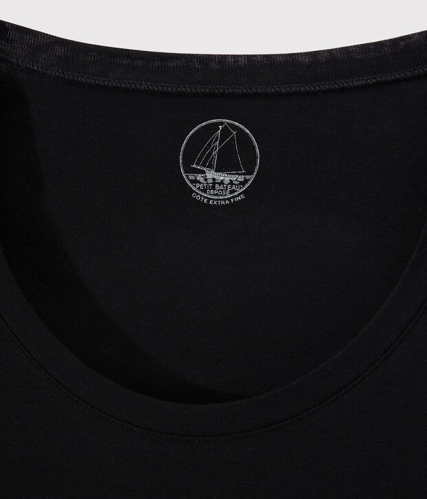 T-shirt c&ocirc;te l&eacute;g&egrave;re Femme noir