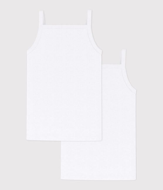 Lot de 2 chemises à bretelles blanches petite fille variante 1