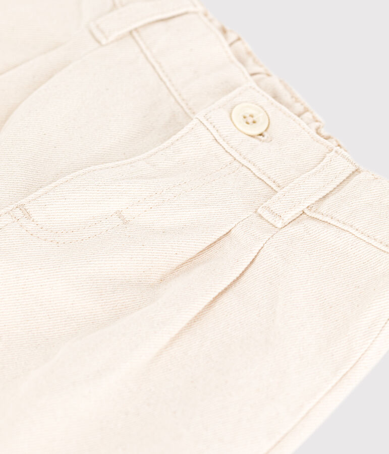Pantalon b&eacute;b&eacute; en denim beige