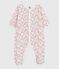 Pyjama bébé en velours imprimé fleuri blanc MARSHMALLOW/blanc MULTICO