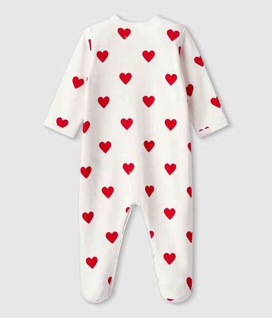 Pyjama à cœurs rouges en coton bébé blanc MARSHMALLOW/rouge TERKUIT