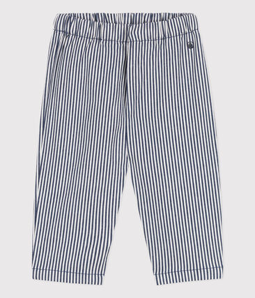 PETIT BATEAU - Pantalon bébé en toile rayée
