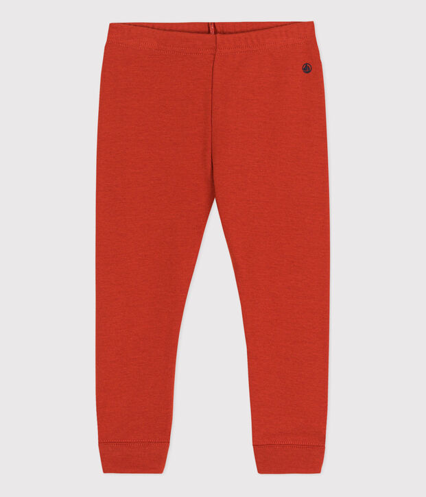 Legging b&eacute;b&eacute; uni en coton rouge