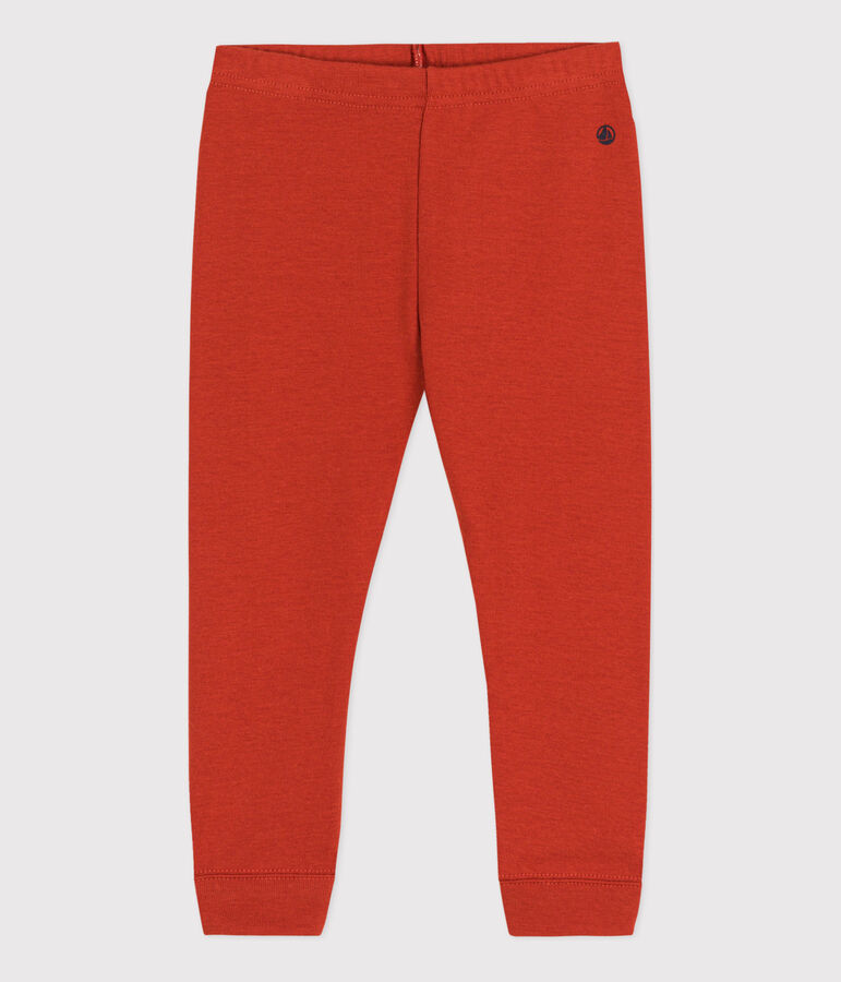 Legging b&eacute;b&eacute; uni en coton rouge HARISSA