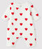 Combinaison longue cœurs rouges bébé fille en côte blanc MARSHMALLOW/rouge TERKUIT