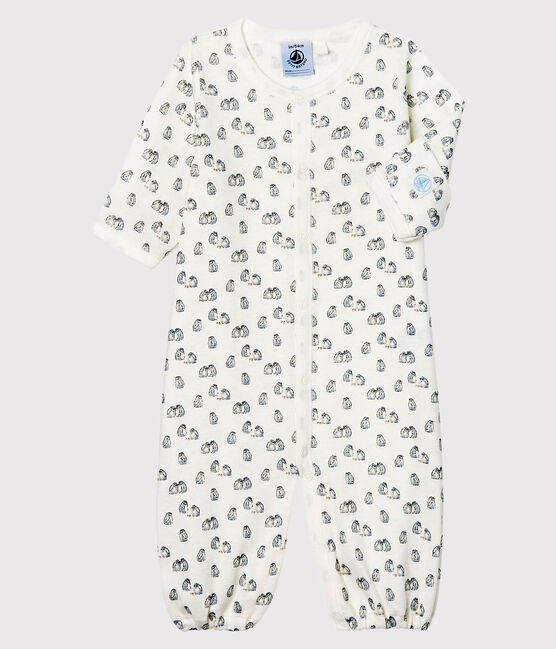 Combisac bébé en côte blanc MARSHMALLOW/bleu TOUDOU/ MULTICO