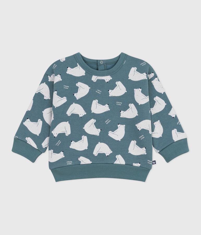 Sweatshirt b&eacute;b&eacute; en coton imprim&eacute; ours gris GOBELIN/ MULTICO