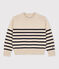 Pull en laine marinière Femme blanc AVALANCHE/bleu SMOKING