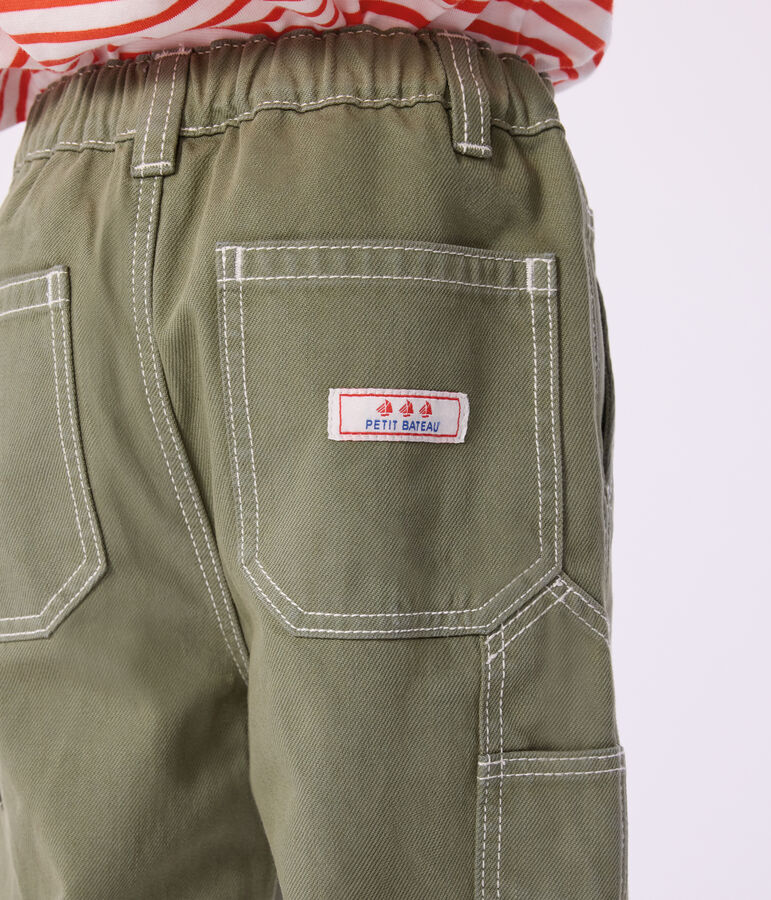 Pantalon carpenter enfant en coton vert OLIVINE