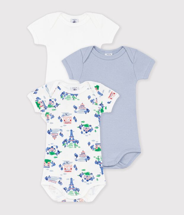 Lot de bodies manches courtes en coton imprim&eacute; &eacute;toiles b&eacute;b&eacute; multicouleur