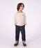 Tee-shirt enfant manches longues &agrave; rayures beige/&eacute;cru/beige