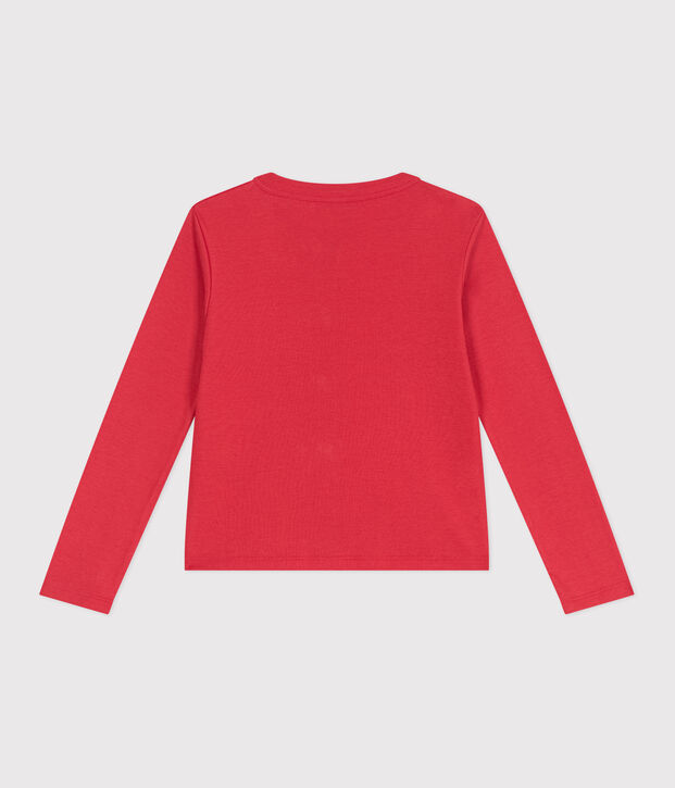 Cardigan enfant en coton uni rouge