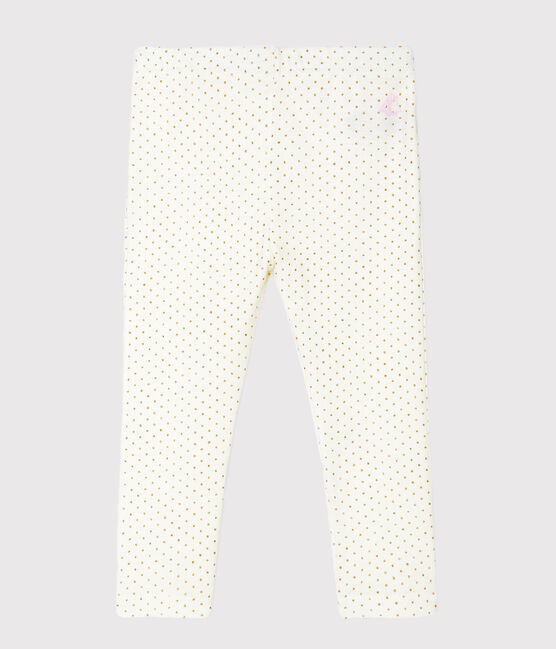 Legging imprimé bébé fille blanc MARSHMALLOW/jaune OR