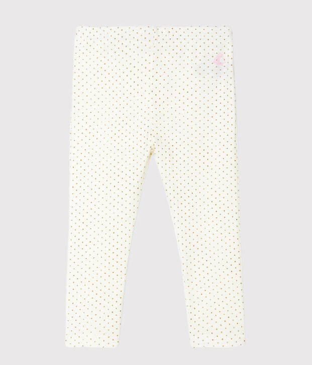 Legging imprim&eacute; b&eacute;b&eacute; fille blanc/jaune