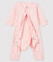 Bodyjama sans pieds petites étoiles bébé fille en coton biologique rose FLEUR/gris CONCRETE