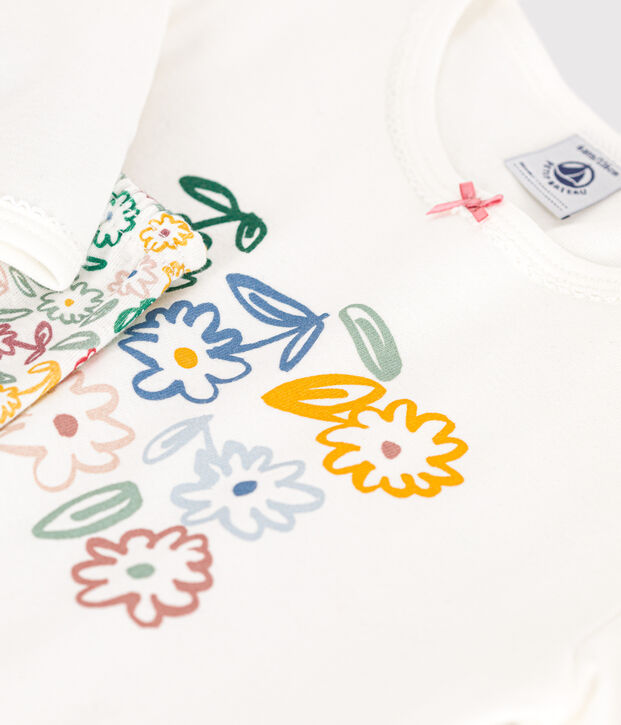 Pyjama en coton enfant blanc/multicouleur