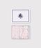 Ensemble cadeau b&eacute;b&eacute; robe et doudou en coton imprim&eacute;s fleurs rose/multicouleur