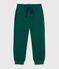 Pantalon de jogging enfant en coton vert fonc&eacute;