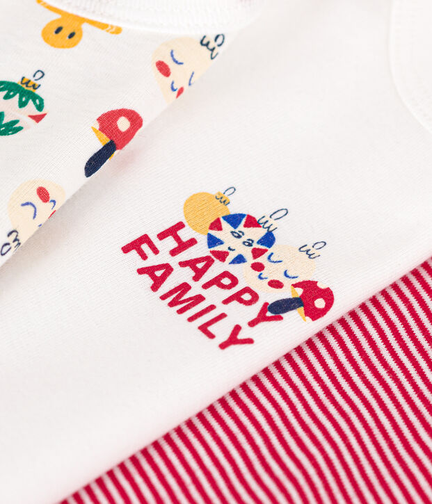 Lot de 3 bodies manches longues Noel en coton b&eacute;b&eacute; multicouleur