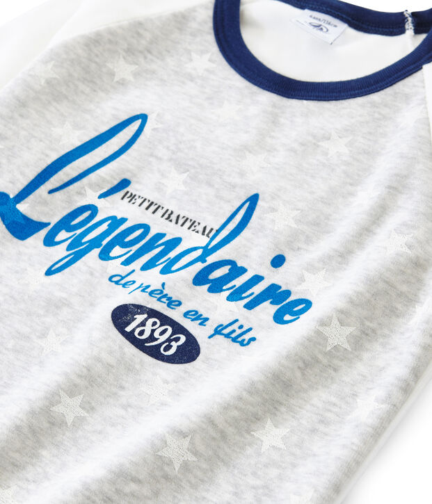 Pyjama petit gar&ccedil;on en velours bleu/multicouleur