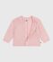 Cardigan bébé en tricot laine et coton uni rose JOLI