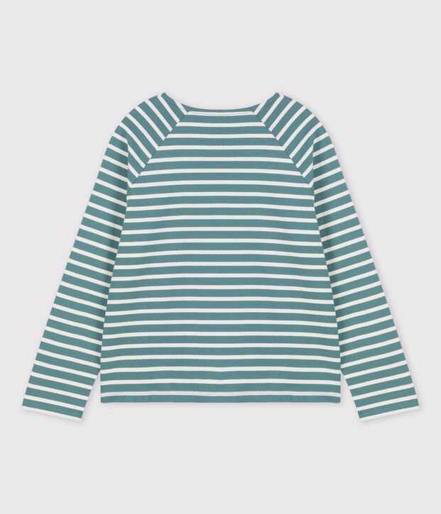 Marini&egrave;re boutonn&eacute;e en coton Femme vert/&eacute;cru