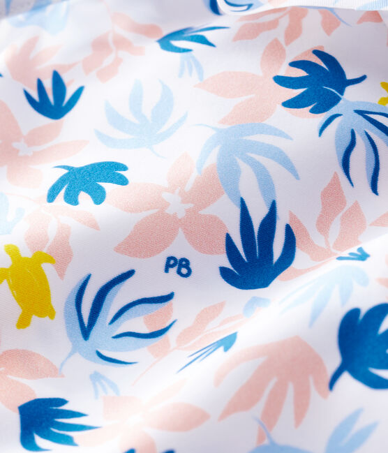 Maillot de bain 1 pièce écoresponsable bébé fille blanc MARSHMALLOW/blanc MULTICO