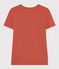 Tee-shirt l'Iconique col V en coton uni femme marron FAMEUX