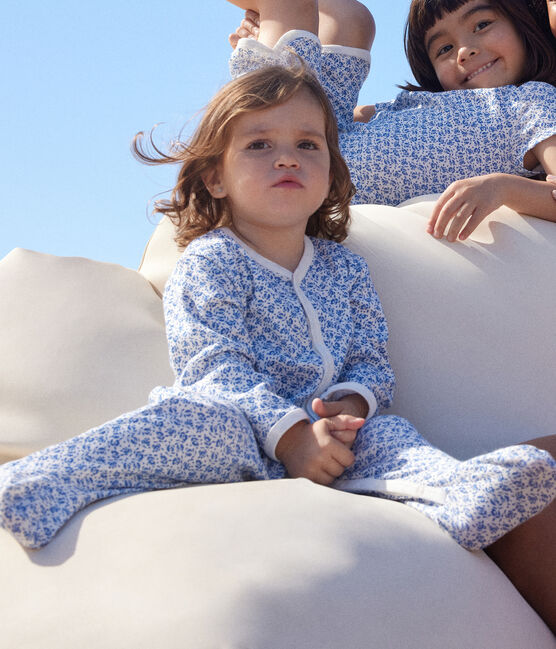Pyjama imprimé fleurs en coton bébé bleu MARSHMALLOW/ INCOGNITO