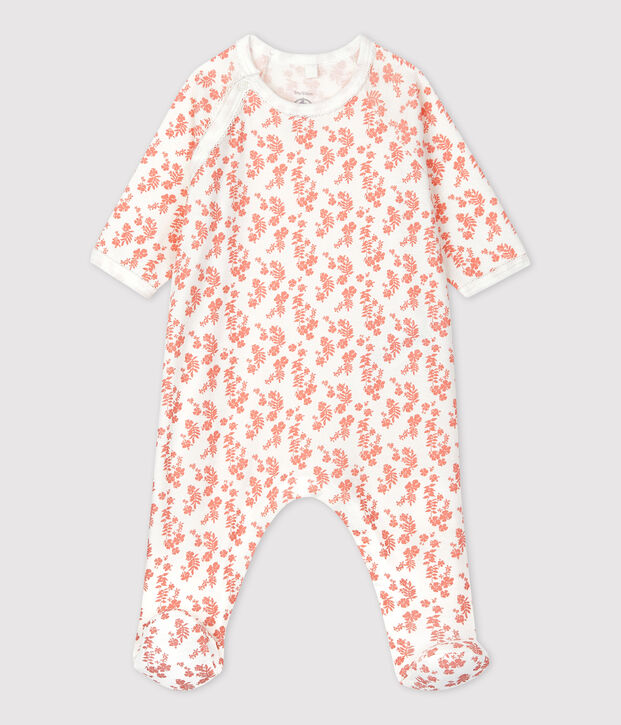 Dors-bien b&eacute;b&eacute; en coton biologique blanc/rose
