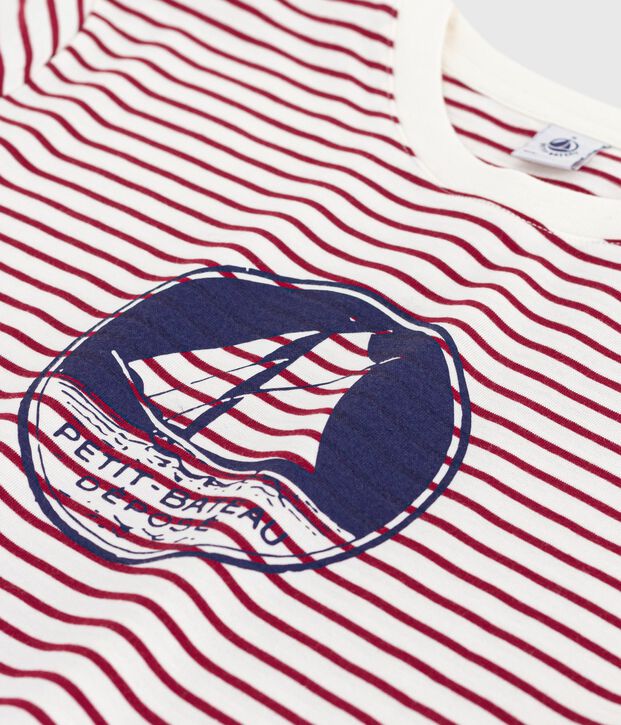 Tee-shirt femme le droit en coton manches courtes rouge/rouge