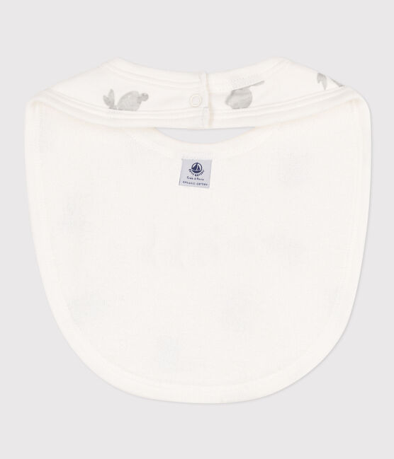 Bavoir imprimé en coton blanc MARSHMALLOW/gris GRIS