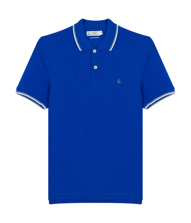 Polo manches courtes homme bleu