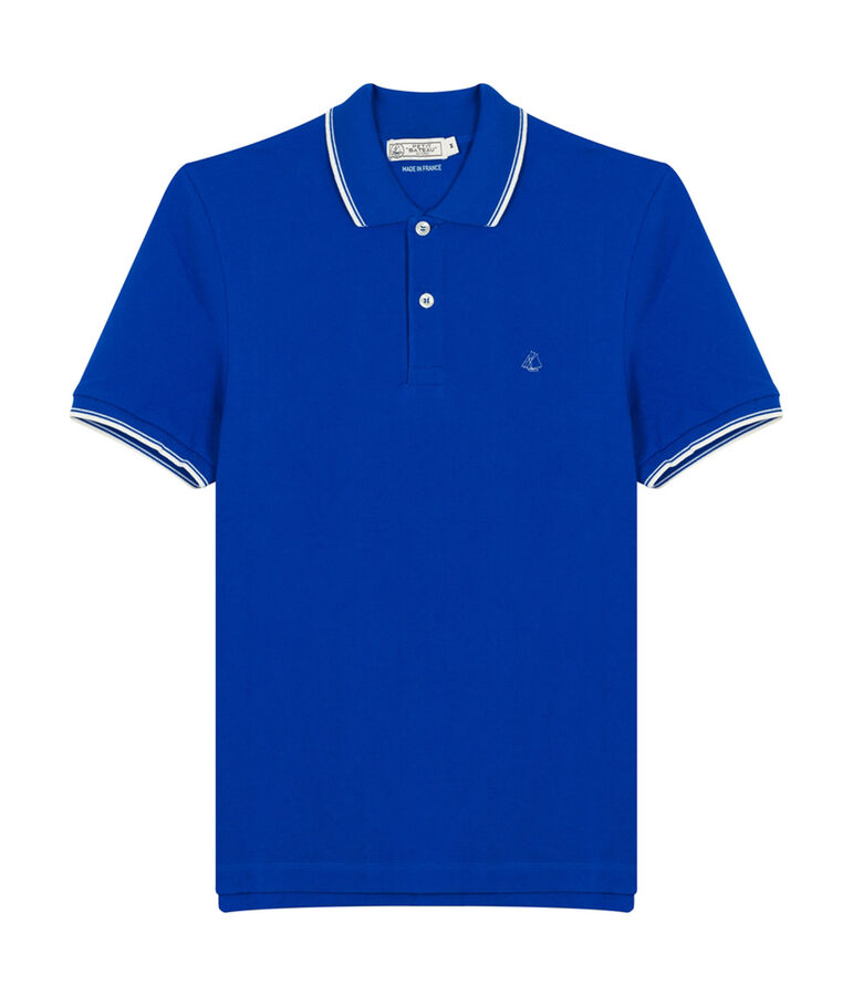 Polo manches courtes homme bleu