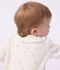 Pyjama b&eacute;b&eacute; en coton ajour&eacute; sans pieds avec col imprim&eacute; fleuri blanc/multicouleur