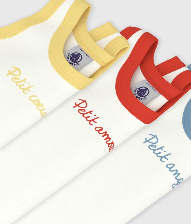 Lot de bodies sans manches en coton uni b&eacute;b&eacute; multicouleur