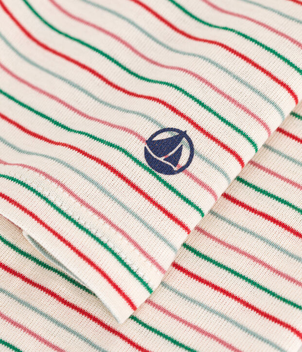 Tee-shirt l'Iconique Col roul&eacute; en coton femme &eacute;cru/multicouleur