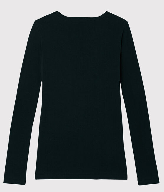 T-shirt col V iconique en coton Femme noir NOIR
