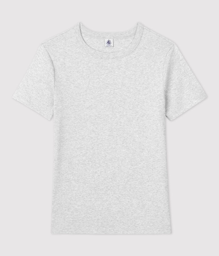 Tee-shirt L'ICONIQUE col rond en coton Femme gris BELUGA CHINE