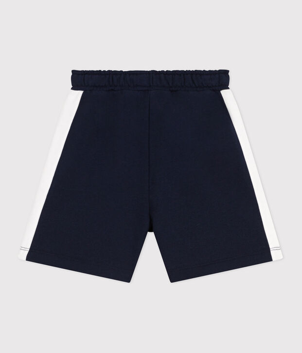 Bermuda short enfant en coton uni bleu