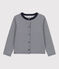 Cardigan en double jersey enfant fille bleu SMOKING/blanc MARSHMALLOW