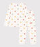 Pyjama cœur petite fille en velours blanc MARSHMALLOW/blanc MULTICO