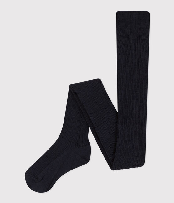 Collant enfant fille en laine bleu SMOKING